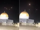 Una lluvia de drones y misiles es interceptada por el sistema de defensa israel&iacute; durante el ataque de Ir&aacute;n. As&iacute; se ha visto desde la mezquita de Al Aqsa, en Jerusal&eacute;n.
