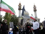 Manifestantes antiisraelís en Teherán.