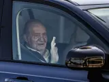 Juan Carlos en su llegada este miércoles a España.