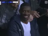 Ousmane Dembele, ri&eacute;ndose durante el encuentro ante el FC Barcelona.