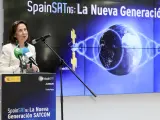 La ministra de Defensa, Margarita Robles, visita la empresa Thales Alenia Space.