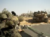 Tropas del Ejército israelí en la Franja de Gaza.