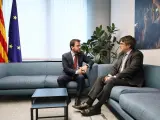 El presidente de la Generalitat, Pere Aragonès, se reunió con el expresidente Carles Puigdemont en 2022.