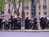 Dispositivo policial en las inmediaciones del consulado de Irán en París.