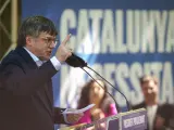 El expresidente de la Generalitat y candidato de Junts para las elecciones catalanas del 12 de mayo, Carles Puigdemont.