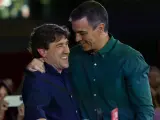 El presidente del Gobierno, Pedro Sánchez y el candidato socialista a lehendakari, Eneko Andueza