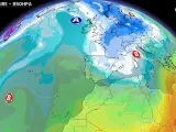 Una masa de aire ártica sobre España el martes.