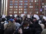 Protesta en la Universidad de Nueva York.