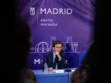 El alcalde de Madrid, José Luis Martínez-Almeida, en la rueda de prensa posterior a la Junta de Gobierno del 25 de abril de 2024.