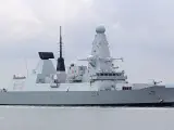 El destructor HMS Diamond de la Marina británica.