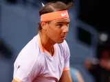Rafa Nadal, durante su partido ante Darwin Blanch en el Mutua Madrid Open.