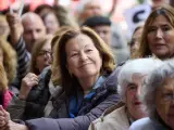 La ex eurodiputada y exmujer de Felipe González, Carmen Romero durante la concentración en Ferraz en apoyo a Pedro Sánchez.