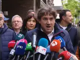 Eneko Andueza realiza declaraciones a su llegada al Comité Federal del PSOE.