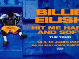 Cartel de los conciertos de Billie Eilish en Barcelona en junio de 2025.