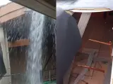 Combo del pabellón deportivo Can Jofresa de Terrassa afectado por la lluvia.