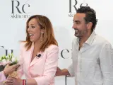Rocío Carrasco y Fidel Albiac en la presentación de la línea cosmética de la televisiva.