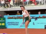 Una tenista se encara con un aficionado en el Mutua Madrid Open