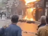 Un incendio en una pizzería de Beirut.
