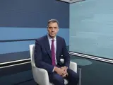 El presidente del Gobierno, Pedro Sánchez, en la entrevista en Televisión Española