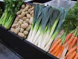 verduras en el supermercado.
