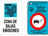 Imagen de archivo de las señales que se encuentran en los accesos a la ZBE de Madrid.