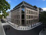 Edificio Norges Bank, banco central de Noruega en 2016.