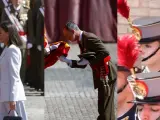 El rey Felipe VI jura bandera ante la atenta mirada de la princesa Leonor y la reina Letizia en la academia militar de Zaragoza