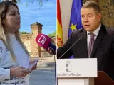 La diputada autonómica por la provincia de Guadalajara del PP de Castilla-La Mancha, Itziar Asenjo, y Emiliano García-Page.