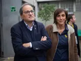 El presidente de la Generalitat, Quim Torrá, junto a su mujer, Carola Miró.