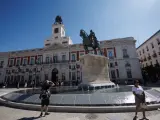 La estatua de Carlos III en su nueva ubicación tras la reforma de la Puerta del Sol de Madrid.