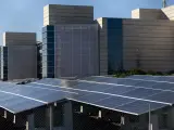 Placas solares en el complejo tecnológico de Móstoles, a 15 de diciembre de 2023, en Móstoles, Madrid (España).