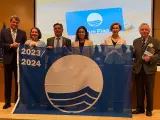 Final de la rueda de prensa de Banderas Azules, en el Ministerio de Industria y Turismo, en Madrid, el 7 de mayo de 2024.