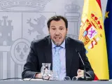 El ministro de Transportes y Movilidad Sostenible, Óscar Puente, durante una rueda de prensa posterior a la reunión del Consejo de Ministros.