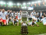 Los jugadores de Argentina celebran la conquista de la pasada Copa América.