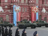 Imagen del desfile del Día de la Victoria en la plaza Roja de Moscú.