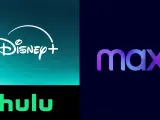 Logos de Disney+, Hulu y Max