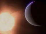 Un concepto que muestra cómo podría verse el exoplaneta '55 Cancri e'.