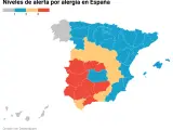 Mapa de alerta por alergias en España