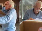 La emotiva reacción de un abuelo al recibir su butaca del Camp Nou como regalo