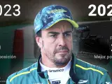 Comparativa de Fernando Alonso en 2023 y 2024