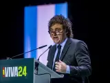 El presidente de Argentina, Javier Milei, en la convención de Vox en Madrid, el 19 de mayo de 2024.