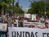 Manifestación de estudiantes en Sevilla contra Israel.