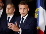 El presidente de Francia, Emmanuel Macron, durante su visita a Nueva Caledonia.
