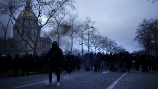 Protestas en París contra la reforma de las pensiones.