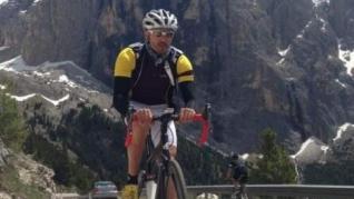 Luis Enrique, pedaleando en los Dolomitas