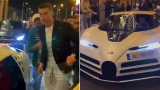Cristiano Ronaldo, con su exclusivo Bugatti por las calles de Madrid