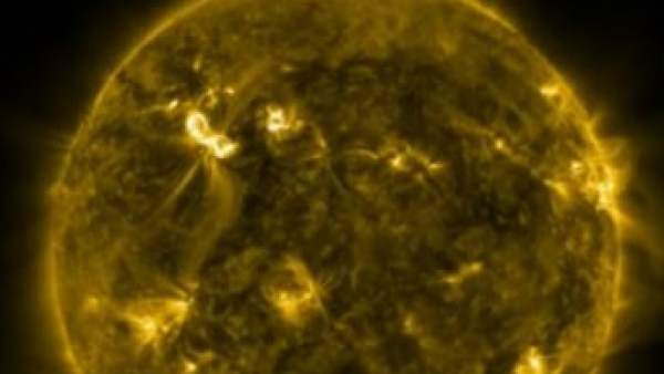 Image of solar storms from the Sun.