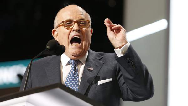 El exalcalde de Nueva York Rudy Giuliani, en un discurso en julio de 2016.