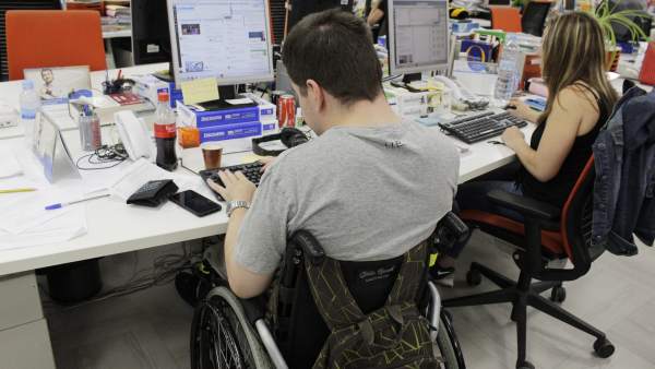 A person with a disability, in his work.
