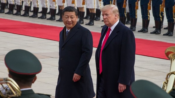 El presidente chino Xi Jinping y el presidente de EE UU Donald Trump en la visita de este último a China el año pasado.